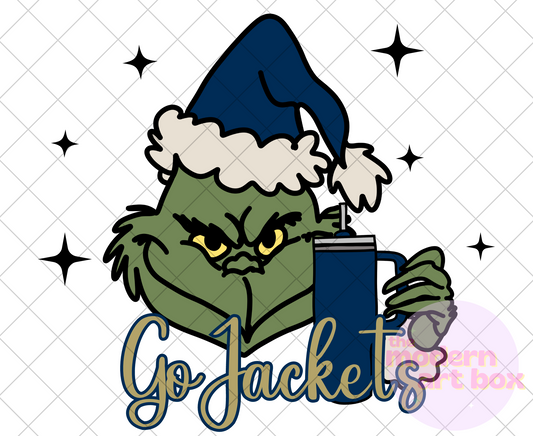 Jackets Mean Green Guy with Cup - Digital Download - PNG