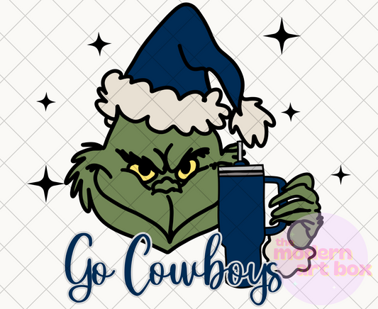 Cowboy Mean Green with cup - Digital Download - PNG